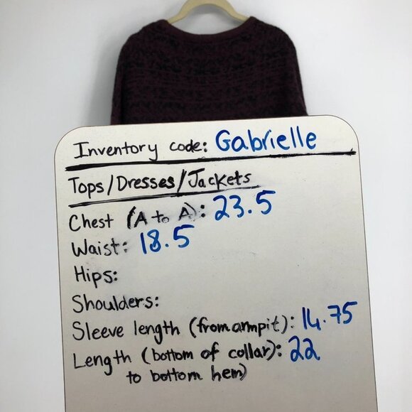 Kerisma Maroon burgundy marled knit drop shoulder round neck boxy sweater S/M - Picture 8 of 9